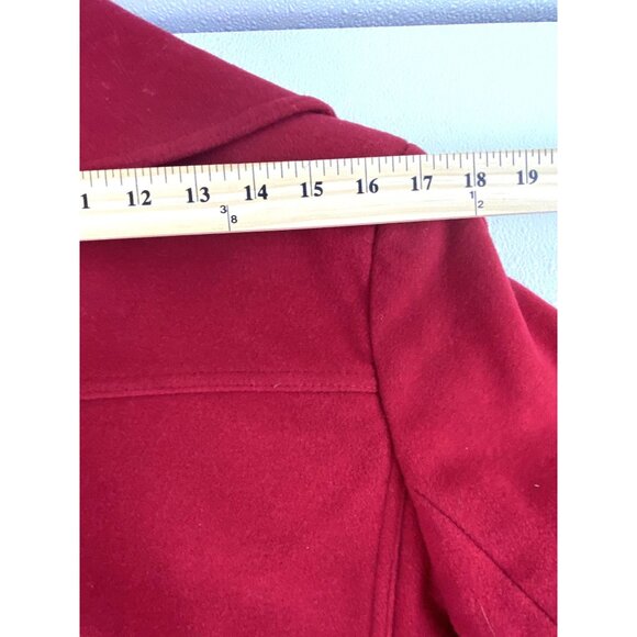 Vntg Preston & York 8P Red Wool-Blend Peacoat Double-Breasted Pocket Fully Lined - Picture 12 of 16
